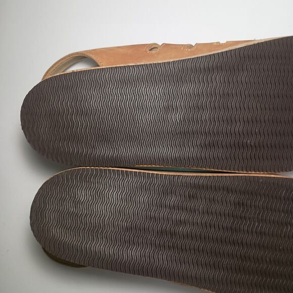 Pandere Traveler Cork Wedge Sandals 8 Tan Nubuck Leather Wide Swollen Feet - Picture 13 of 14